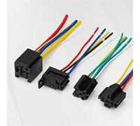 V4/V6/V7 Relay Socket with Wire 4pin 5pin 30A/40A 70A/80A 12V/24V DC for Automotive Head Light Air Condition(V4 5PIN Socket)