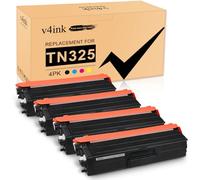 v4ink 4 Pack Compatible Toner Cartridge Brother TN325 Combo Set for Brother Printer HL L8250CDN 4150CDN 4140CN 4570CDWT MFC L8650CDW 9460CDN 9465CDN DCP 9055CDN 9270CDN