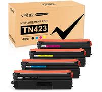 v4ink TN423 Toner Cartridge Compatible for Brother TN423 (4Pack-KCMY)