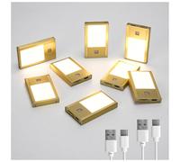V4light Rechargeable Motion Sensor Night Light, 8-Pack Gold, 3000K