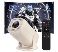 V5 Mini Projector with Android 14,Smart Projector with Wifi&Bluetooth Portable Mini Projectors for Bedroom,180° Rotation Support,1280 * 720P,Compatible with Smartphones/TV/Speaker/Laptop (White)