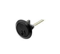 V5 Rim Cylinder Door Lock Barrel Black Finish Replacement with Keys for Night Latch Wooden Metal Security Doors Home Office Entry Lock Set (Keyed Differ)