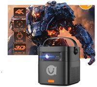 V50 Portable Projector 4K 3D WiFi Full HD1080P Built-in 2x10W Speaker Home Theater Projectors with 15000mAh Battery