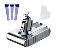 V6 Battery Replacement for Dyson, Powtree Battery for Dyson V6 SV03 SV05 DC58 DC59 Compatible with Animal Absolute Motorhead SV04 SV06 SV07 SV09 DC61 DC62 DC72 DC74 Vacuum Cleaner with 3 Filters