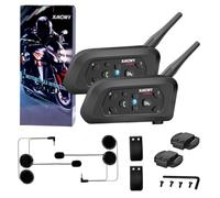 V6 Motorcycle Helmet Intercom Wireless Bluetooth Motorcycle Intercom Headset, 1200m 6 Riders, for Climb Ski Long Journey Outdoor Sports (2 Pack)