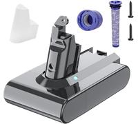 V6 Replacement Battery for Dyson V6 DC58 DC59 DC62 Animal Absolute Motorhead SV03 SV04 SV05 SV06 SV07 SV09 Vacuum Cleaner (2 filters + 2 screws + 1 battery protective cap)