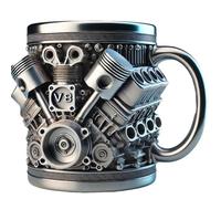 V6/V8 Engines Stainless Steel Cup,Personalized 3D Engines Stainless Steel Mug | Creative V8 & V6 Motor Shaped Coffee Mug,Durable & Stylish,Fashion Giftt for Racing Enthusiast Car Fan (V8)