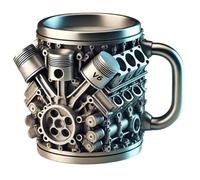 V6/V8 Engines Stainless Steel Cup,Personalized 3D Engines Stainless Steel Mug | Creative V8 & V6 Motor Shaped Coffee Mug,Durable & Stylish,Fashion Giftt for Racing Enthusiast Car Fan (V6)