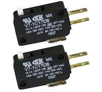 V7-1C17D8 Micro Switch V7 Series Miniature Basic Switch, Single Pole Double Throw Circuitry, 15.10 A at 250 Vac, Pin Plunger (Pack of 2)
