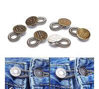 V7® 6 Piece Jeans Button Unisex Fix Expanders Maternity Waist Extender Metal Button Replacement No Sew Instant Detachable Button Pants Repairing DIY Pants Skirt Coats Jackets Tops
