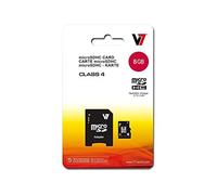 V7 8GB MicroSDHC Class 4 Flash Memory Card with SD Adapter (VAMSDH8GCL4R-1N),Black