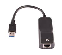 V7 Black Gigabit Ethernet Adapter USB 3.0 A Male to RJ45 Female