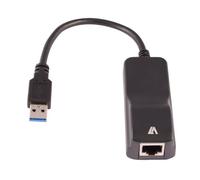 V7 Black Gigabit Ethernet Adapter USB 3.0 A Male to RJ45 Female