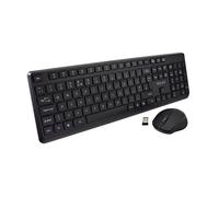 V7 CKW350UK Wireless Keyboard and Mouse Combo with Low-Profile Quiet Keys, Laser-Etched Caps, Silent 1600 DPI Mouse, and Single USB Receiver
