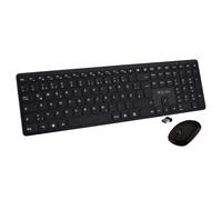 V7 CKW550DEBT Bluetooth Slim Keyboard and Silent Mouse Combo, 2.4GHz Dual Mode, German QWERTZ, 4-Button Mouse with Adjustable DPI