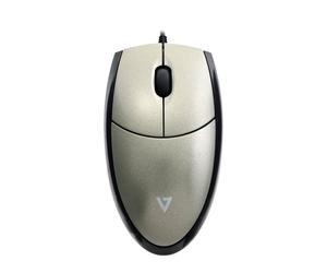 V7 MV3000 Full-Sized USB Optical Mouse with 1000 DPI Sensor, 3-Button Design, Tactile Scroll Wheel, and 1.6m Cable
