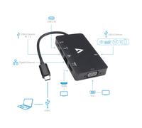 V7 V7UC-U3CRJ45HDVG-BLK USB graphics adapter 3840 x 2160 pixels Black