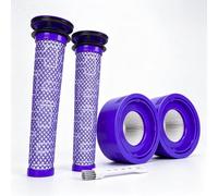 V7 V8 Vacuum Filter Set Compatible with Dyson, 2 Pack Pre Motor Filters & HEPA Post Filters with Cleaning Brush Spare Hoover Parts