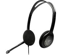 V7 Wired Stereo Headset with Noise Cancelling Mic 3.5mm Jack Black
