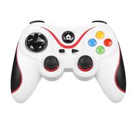 V8 2.4G Wireless Game Controller Wireless Joystick Gamepad BT Gaming Joystick Dual Vibration for Android/iOS/PC/PS3/Switch/Mobile Phone (White)