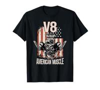 V8 American Muscle Car USA Flag V8 T-Shirt