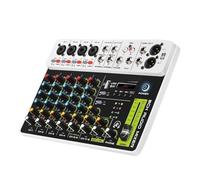 V8 Audio Mixer DJ Controller Mixer, 5.0 Bluetooth 48V Phantom Power, Low Bottom Noise For Mixing Console PC Recording