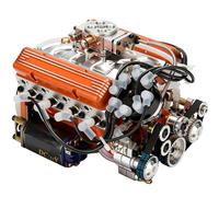 V8 Engine Kit - Metal Model Build Your Own STEM Car for Adults, Desk Ornament, Hobby Display, Educational Classroom, Workshop Collector