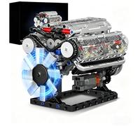 V8 Engine Model Kit 535 PCS Build Your Own Mini Working Engine, Educational 8-Cylinder Petrol Car Engine Replica, Creative Gift Building Kit for Teens Adults Boys Girls 14 Plus