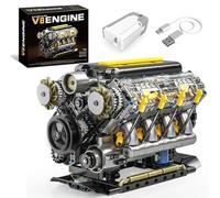 V8 Engine Model Kit That Runs, Visible Mini Car Motor Building Set for Adults & Teens, Compatible with Lego, STEM Physical Science Educational Toy for Boys 14+ (905 PCS)