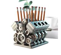 V8 Engine Pencil Holder - Desk Organizer Stand, Pen Storage Unit | Stylish Present Idea, Long Lasting Metal Build, Functional Car-Themed Desk Accessory Design Organizer For Office Use