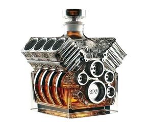 V8 Engines Shape Whiskey Decanter, Car Engine Whisky Decanter Bottles, Personalised Wine Decanters 3D V8 Motor Shape, Glass Wine Bottle for Gift Car Lovers Men& Home Bar Decor(Reinforced)