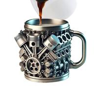 V8 Engines Stainless Steel Cup, Realistic V6 & V8 Engine Design Stainless Steel Cups, Engine Design Water Drink Cup, Beverage Tea Juice Milk Container Double Wall Insulated