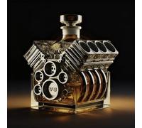 V8 Engines Whisky Bottle, V8 Engines Shape Alcohol Decanter Bottle, Transparent Whiskey Decanter, Car Engine Liquor Wine Decanters, Engine Themed Drinkware, For Alcohol Enthusiasts And Car Lovers