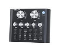 V8 External Sound Card, Live Streaming Audio Mixer with 12 Voice Changers, USB Professional Auto Tune for Vocals, Portable Sound Card with Volume Control for Real-Time Voice