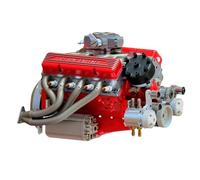 V8 Gas Engine Kit Small-Block Engine Model Gasoline Ohv V8 Model Engine (Red) (B)