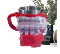 V8 Motor Coffee Mug Retro Cup | Breakfast Cup For Adults Car Enthusiasts Lovers Mechanics Coffee Tea Drinking Office Travel