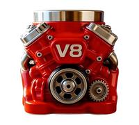 V8 Motor Coffee Mug | Stainless Steel Retro Motor Design | Personalized Mug Vintage Punk Style | For Motorcycle Enthusiasts, Engineers, Car Racing Fans & Birthday