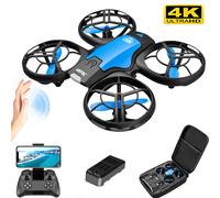 V8 New Mini Drone 4k profession HD 1080P Wide Angle Camera WiFi FPV RC Dron Height Keep Drones Helicopter Kids Toys 4DRC Blue 1080P 2B