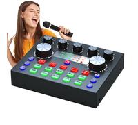 V8 Sound Card for Music - Podcast Mixer with 7 Modes | 7 Modes Live Streaming Live Karaoke Sound Card Mixer Audio Mixer for Recording PC