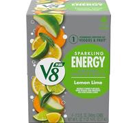 V8 +SPARKLING ENERGY Lemon Lime Energy Drink, Made with Real Vegetable and Fruit Juices, 11.5 Ounce Can (Pack of 4)