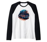 V8 Vintage American Muscle Car Engine Displacement V8 Raglan Baseball Tee