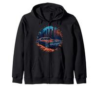 V8 Vintage American Muscle Car Engine displacement V8 Zip Hoodie