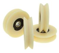 (V80-20-12) Pack of 4 Nylon Polyamide Pulley Wheels 80 mm Diameter with 90° V groove Sliding Gate Wheel Made in the EU