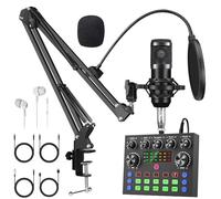 V8S+BM800 Podcast Equipment Bundle,Condenser Mic Recording Studio,Streaming Podcast Mic Starter Kit with Voice Changer, Live Sound Card Audio Interface for Computer Vlog Living for YouTube TikTok