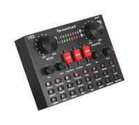 V8S External Sound Card Audio Interface for Smartphone & PC, Portable DJ Mixer with 16 Sound Effects, Live Streaming Voice Changer, USB Audio Mixer for Karaoke, Podcast, Party & Gaming