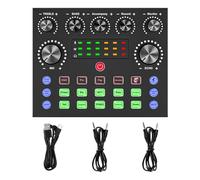 V8S Podcast Recording Equipment with Voice changer Podcast Mixer Sound Card DJ Audio Mixer Interface for PC Game Live Streaming etc