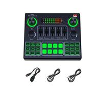 V9SJ Sound Mixer Colorful Lighted Live Sound Card for Multiple Devices PC and Mobile Phone