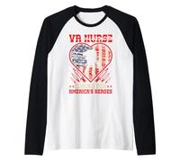 Va Nurse Americas Heros Merica US Flag Patriot Veterans Day Raglan Baseball Tee