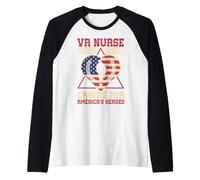 Va Nurse Americas Heros Merica US Flag Patriot Veterans Day Raglan Baseball Tee