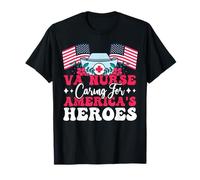 va Nurse Shirts for Women Caring for America's Heros Nursing T-Shirt
